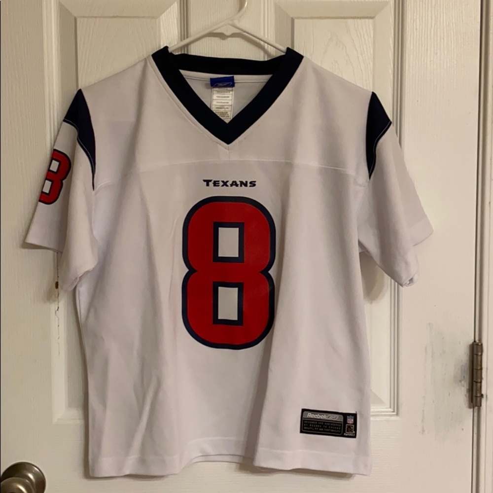 Reebok NFL David Carr White Houston Texans #8 Football Jersey Polyester Medium